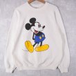 ⭕90s Mickey & Co 青パンミッキー お座り スウェット d058 古着 90s USA製 Disney 青パン おすわり ミッキー 両面 BIG