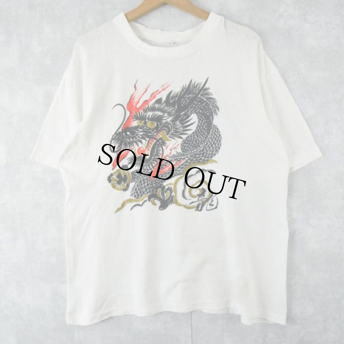 画像1: "龍"  ドラゴンプリントTシャツ L (1)