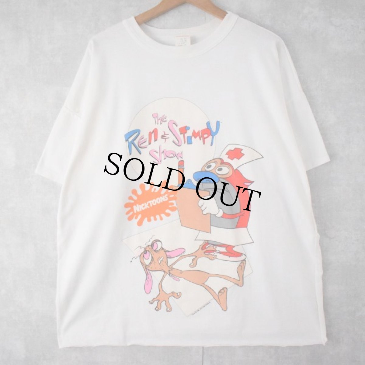 画像1: 【SALE】 90's "The Ren and Stimpy Show" ニコロデオン キャラクターTシャツ ONE (1)