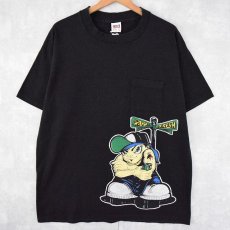 画像1: 【SALE】 90's "DOWN TO ROCK" B-BOYプリントポケットTシャツ XL (1)