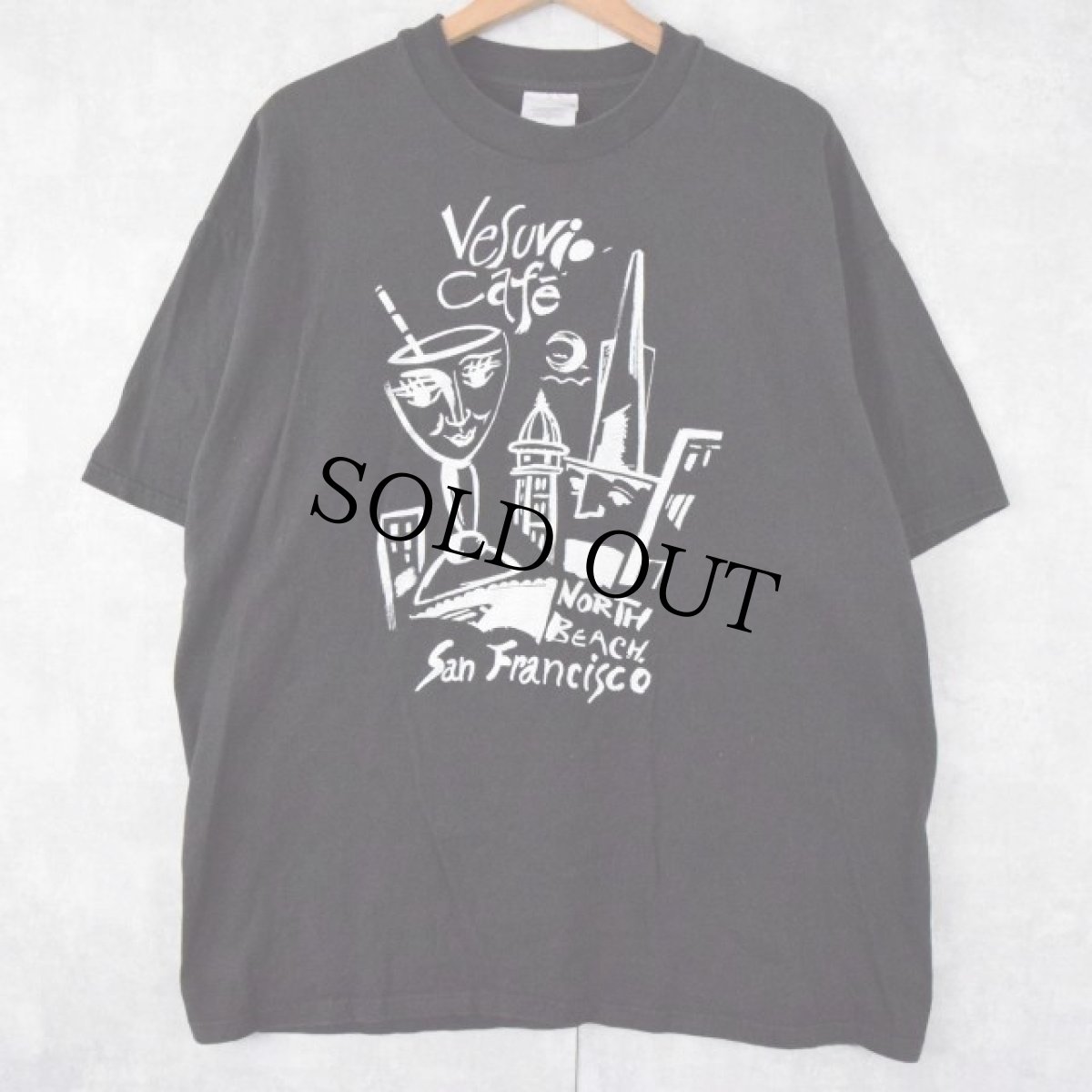画像1: Vesuvio Cafe イラストプリント カフェTシャツ XL (1)