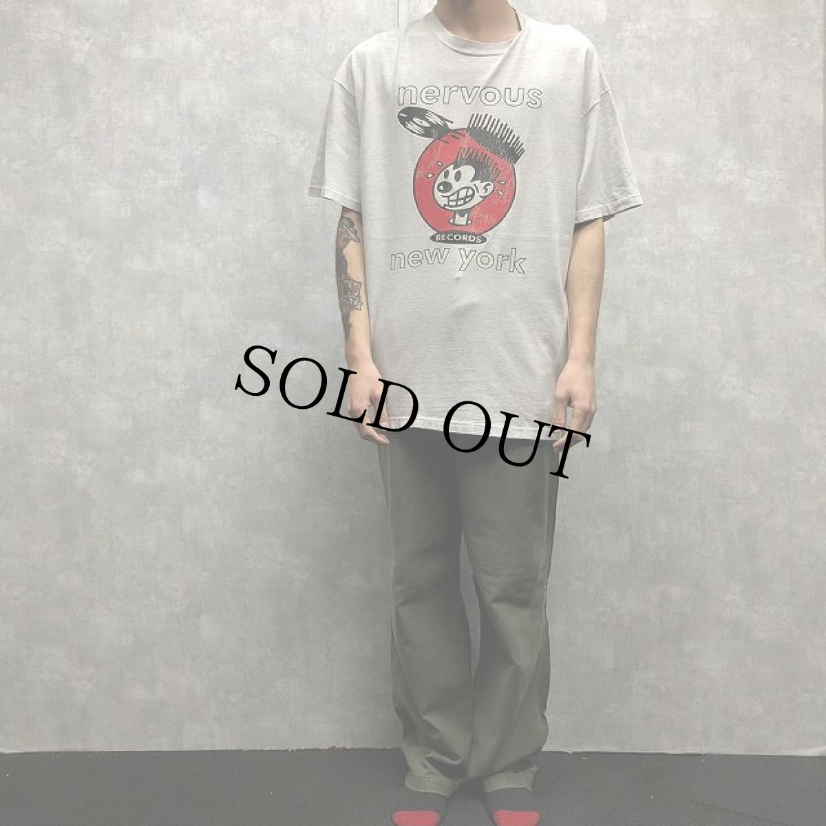画像3: 90's nervous RECORDS new york USA製 キャラクタープリント ミュージックTシャツ XL (3)