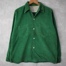画像1: 50〜60's Pilgrim コーデュロイオープンカラーシャツ M (1)
