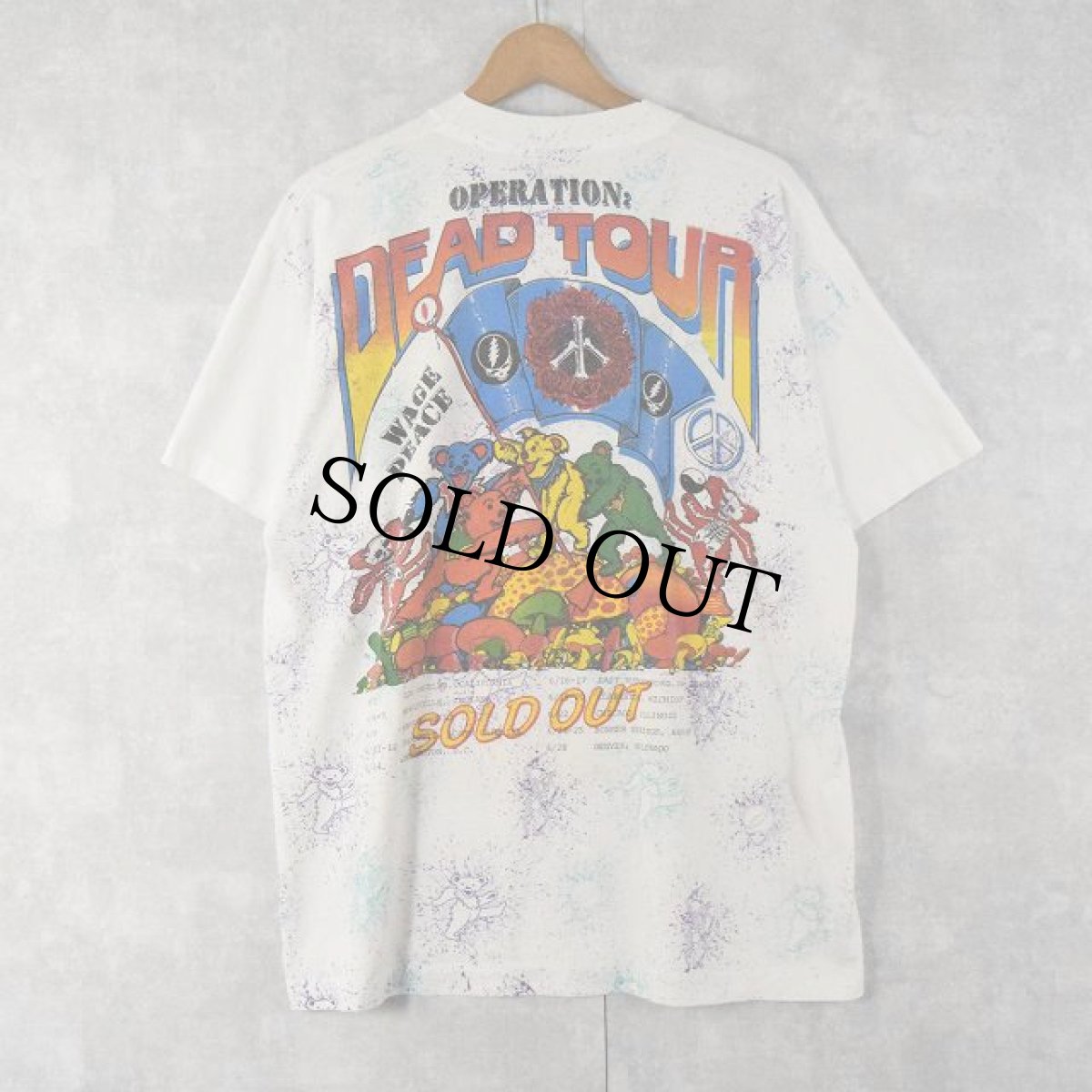 画像2: 90's GRATEFUL DEAD USA製 "DEAD TOUR 91" ツアー手刷りプリントTシャツ XL (2)