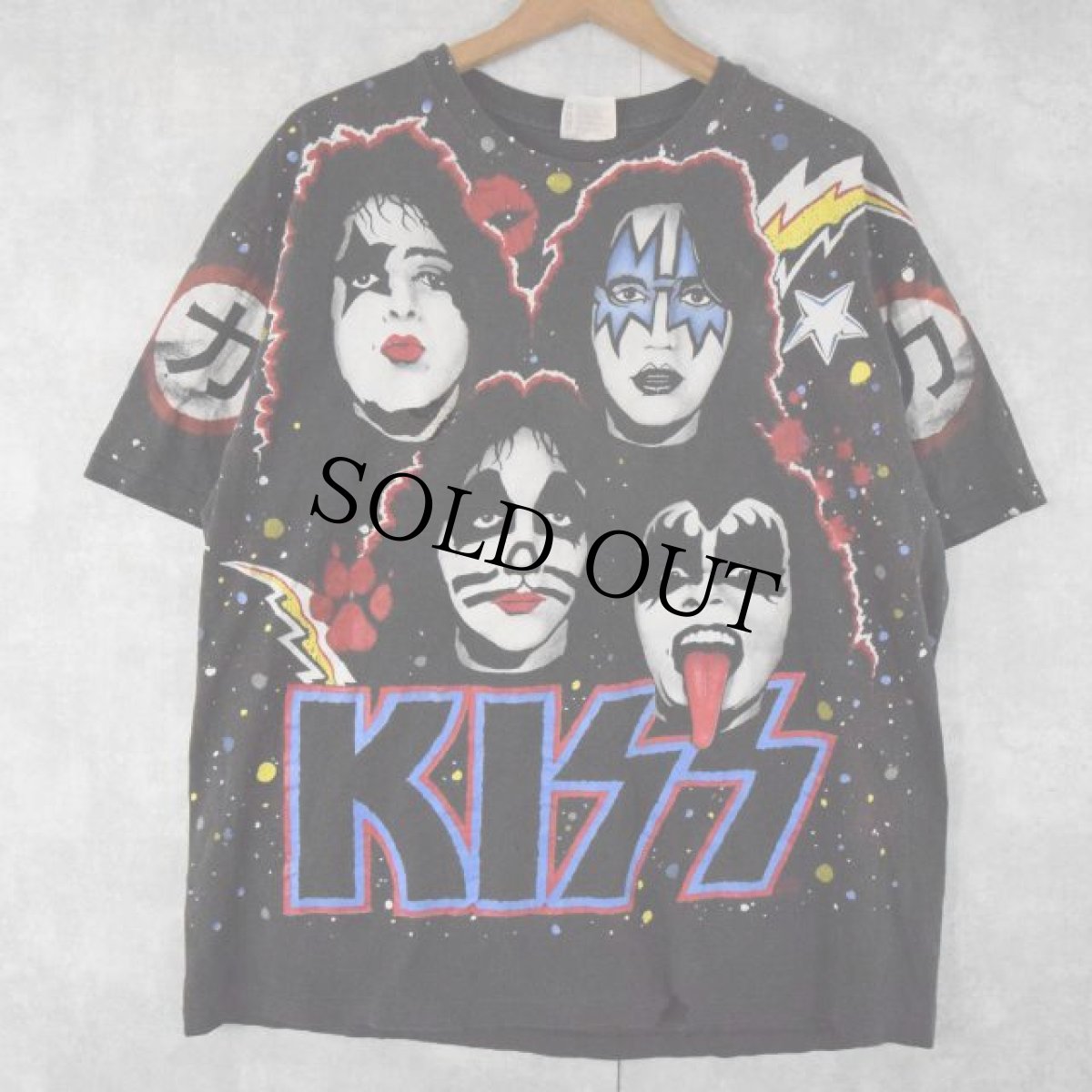 画像1: 90's KISS USA製 "Winterland Rock Express" 大判プリント ハードロックバンドTシャツ XL (1)