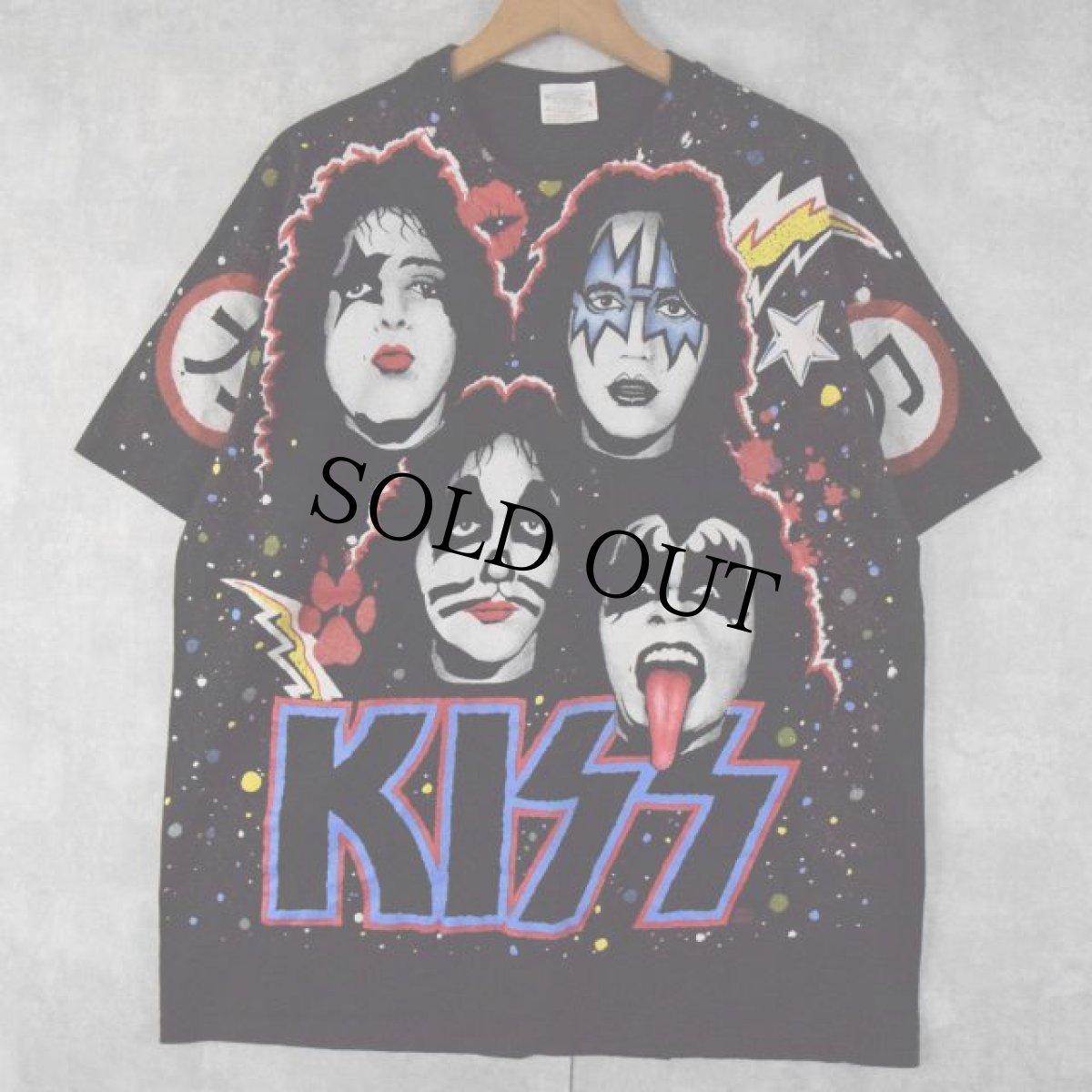 画像1: 90's KISS USA製 "Winterland Rock Express" 大判プリント ハードロックバンドTシャツ XL (1)