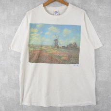 画像1: 90's〜 Claude Monet "Champs de tulipes en Hollande" アートTシャツ XL (1)