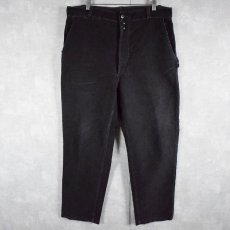 画像1: 50's Le Favori French Black Moleskin Work pants W35 (1)