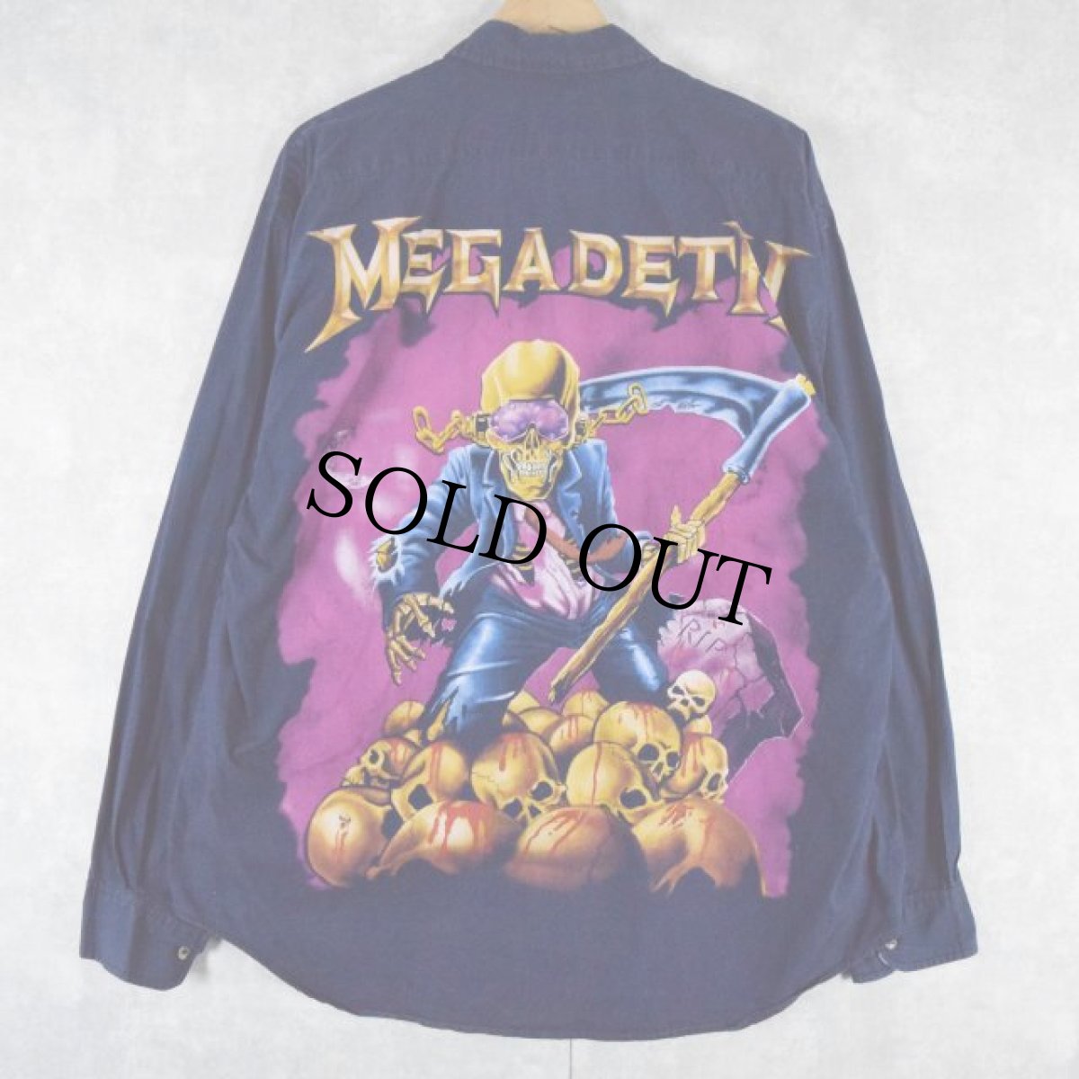 画像1: MEGADEATH ハードロックバンドプリントシャツ (1)