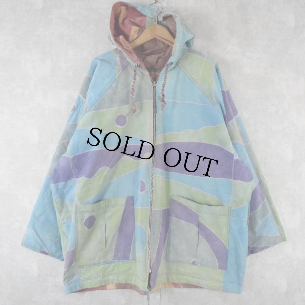 画像2: ASIAN CREATIONS 総柄リバーシブルコットンジャケット M (2)