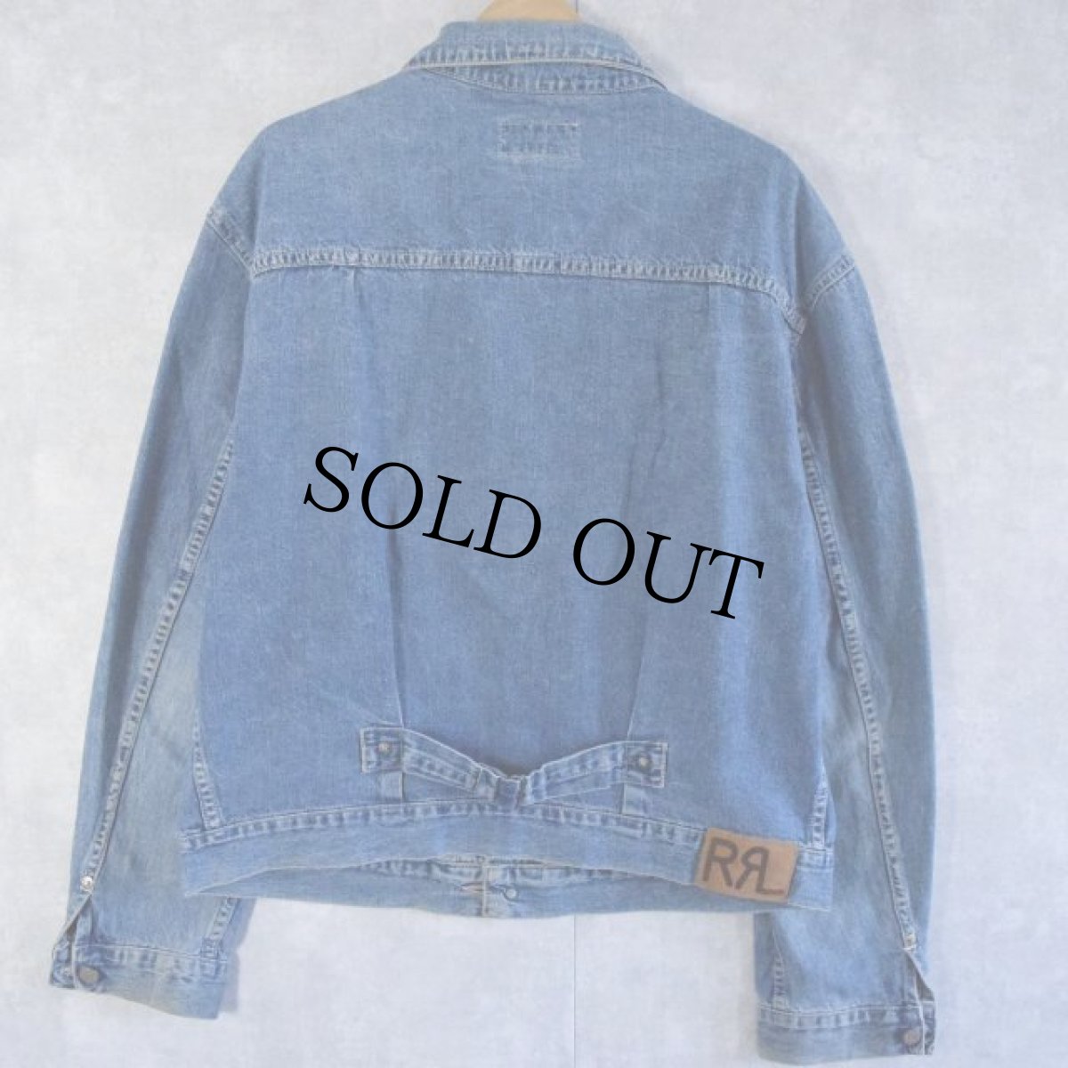 画像2: Ralph Lauren RRL 三ツ星 1stTYPE デニムジャケット L (2)