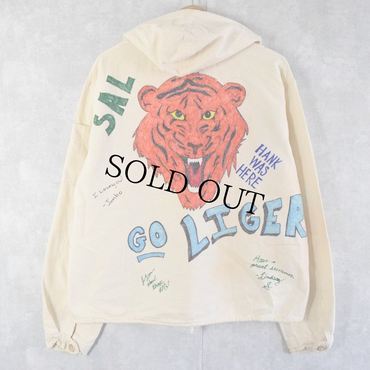 画像2: 90's Hand Painted サックパーカ XL (2)
