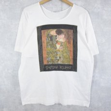 画像1: 90's GUSTAV KLIMT "接吻" アートプリントTシャツ (1)