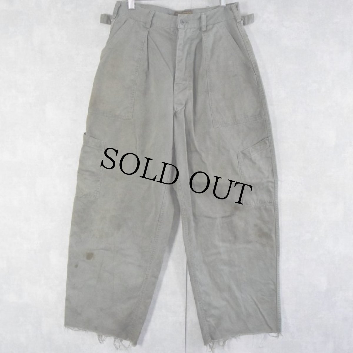 画像1: 50's US.AIRFORCE UTILITY COTTON TROUSERS SAGE GREEN 30L (1)