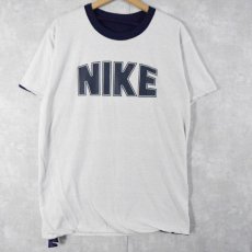 画像1: 80's NIKE USA製 紺タグ ''かまぼこNIKE'' リバーシブルTシャツ L (1)