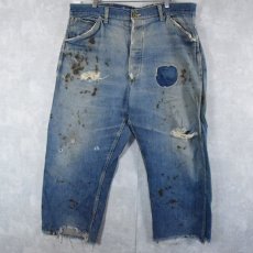 画像1: 40~50's Lee 11W ペインターデニムパンツ W39 (1)