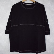 画像1: Feeet ORIGINAL GARMENTS "Wide Chest S/S Tee" BLACK-White Stitch 【L】 (1)