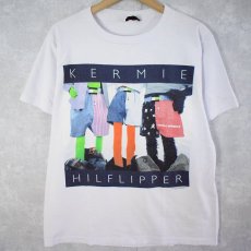 画像1: 90's  The Muppets USA製 "KERMIE HILFLIPPER" TOMMYパロディTシャツ L (1)