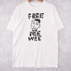 画像1: 90's Pee Wee Herman "FREE" コメディアンメッセージプリントTシャツ  (1)