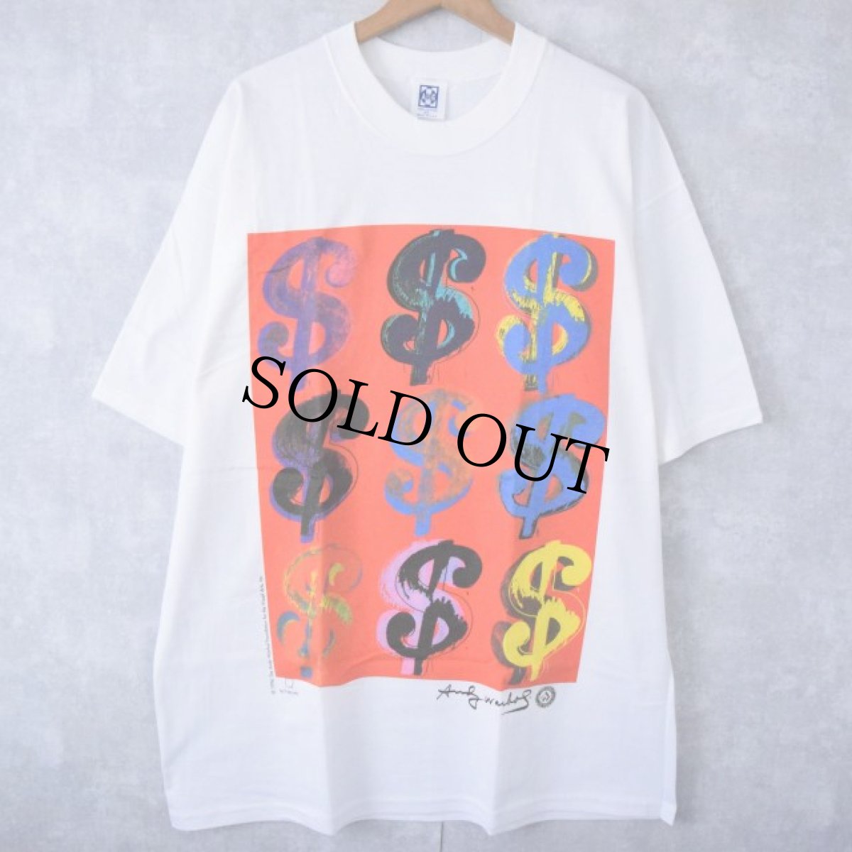 画像1: 90's ANDY WARHOL USA製 “Dollar Sign” アートプリントTシャツ DEADSTOCK XL  (1)