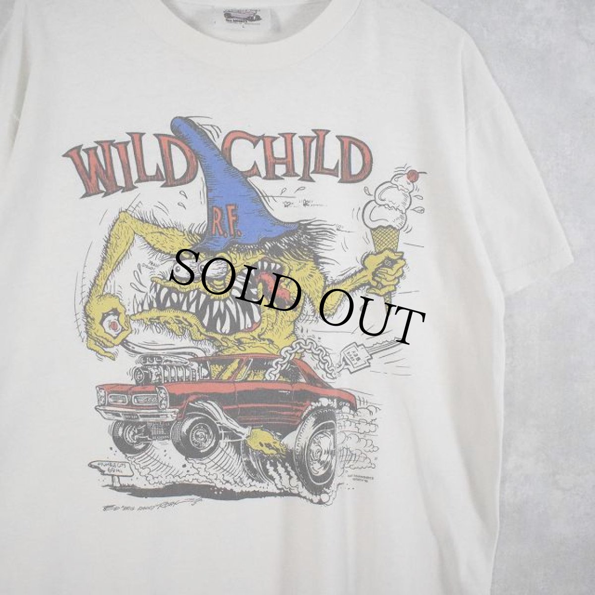 画像1: 90's RATFINK USA製 "WILD CHILD" キャラクタープリントTシャツ L (1)
