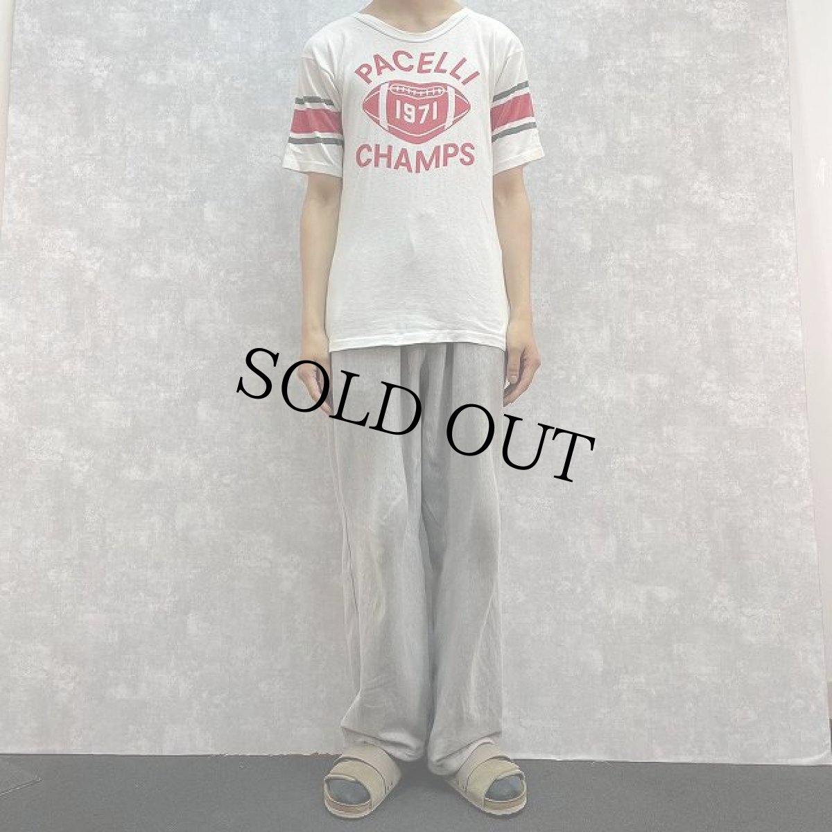 画像2: 70's Champion USA製 バータグ "PACELLI CHAMPS" プリントTシャツ M (2)