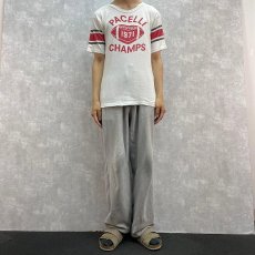 画像2: 70's Champion USA製 バータグ "PACELLI CHAMPS" プリントTシャツ M (2)