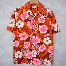 画像1: 70's HAWAII製 ジャガード織り アロハシャツ  (1)