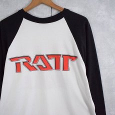 画像1: 90's Ratt "RATT'N'ROLL" ロックバンド ラグランTシャツ L (1)