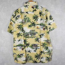 画像3: 60's Japan製 ALOHA SPORTS WEAR ヤシの木 オールオーバーパターン レーヨンアロハシャツ DEADSTOCK L (3)