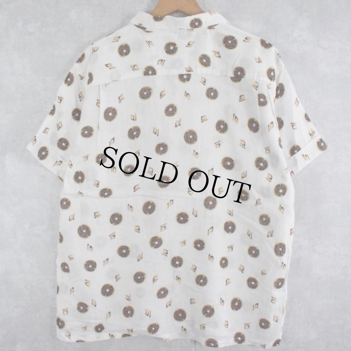 画像2: 70's Town＆Country オールオーバーパターン コットンアロハシャツ L (2)