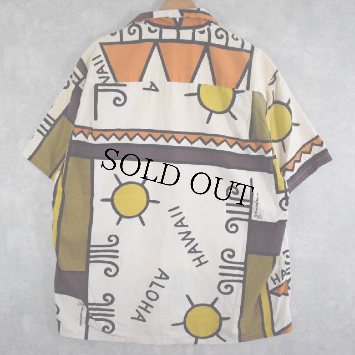 画像2: 70's Hawaiian Paradis "Pomare Tahiti" 総柄 コットンアロハシャツ (2)