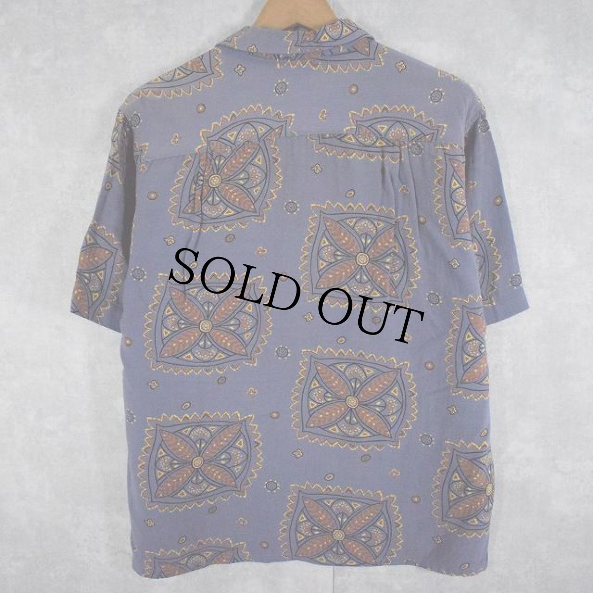 画像2: 60's USA製 PILGRIM オールオーバーパターン レーヨンアロハシャツ M (2)