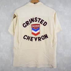 画像2: 60's CALIFORNIA Golden Gate "GRINSTED CHEVRON"  チェーンステッチ レーヨンボーリングシャツ (2)