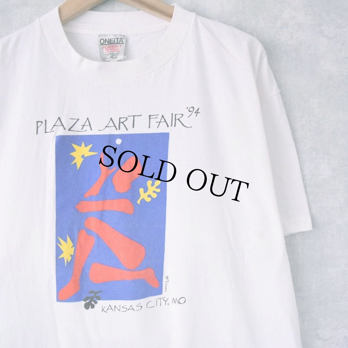 画像1: 90's USA製 "PLAZA ART FAIR '94" アートフェアプリントTシャツ XL (1)