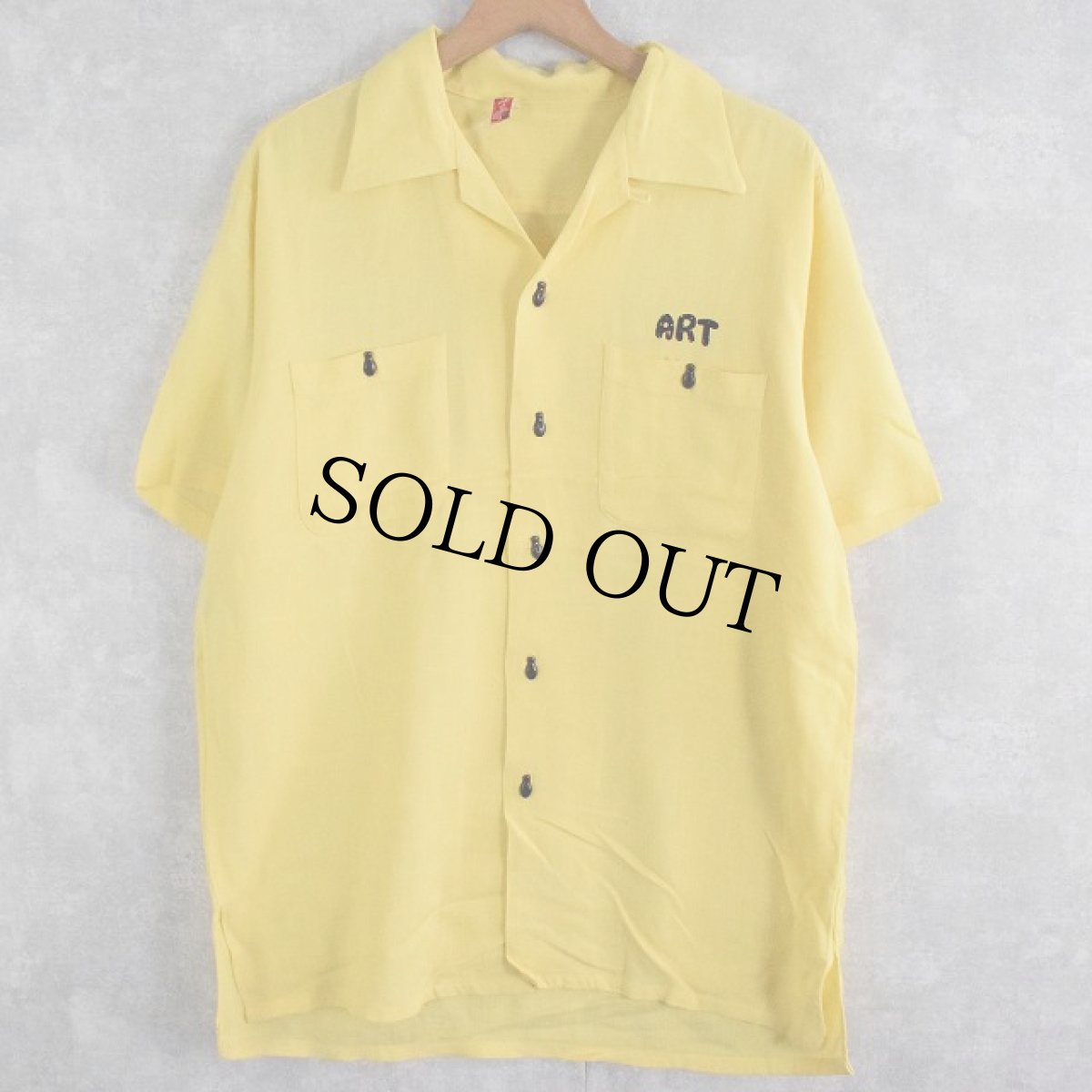 画像3: 60's Air flo "BLACK SMITHS Budweiser" フロッキープリント ボーリングシャツ (3)