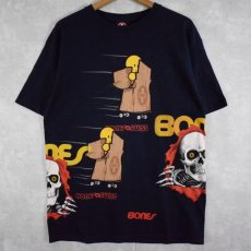 画像1: 2014 POWELL "BONES" 覗き見スカル 試し刷りプリントTシャツ M (1)