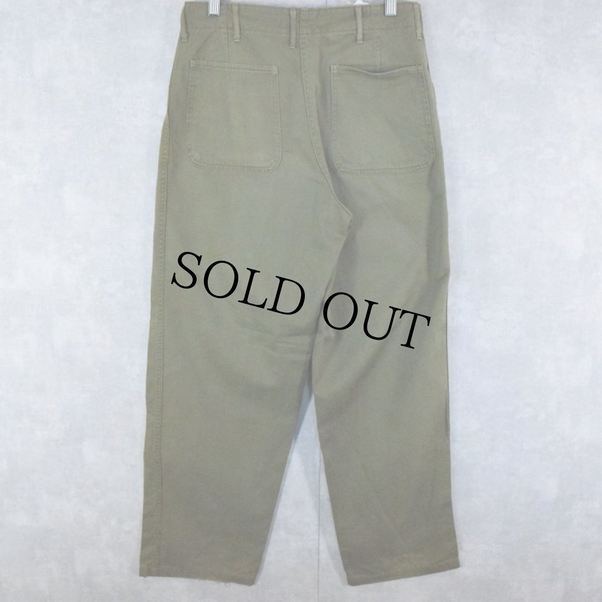画像2: 50's USN N-3 月桂樹ボタン Utility Trousers W30 (2)
