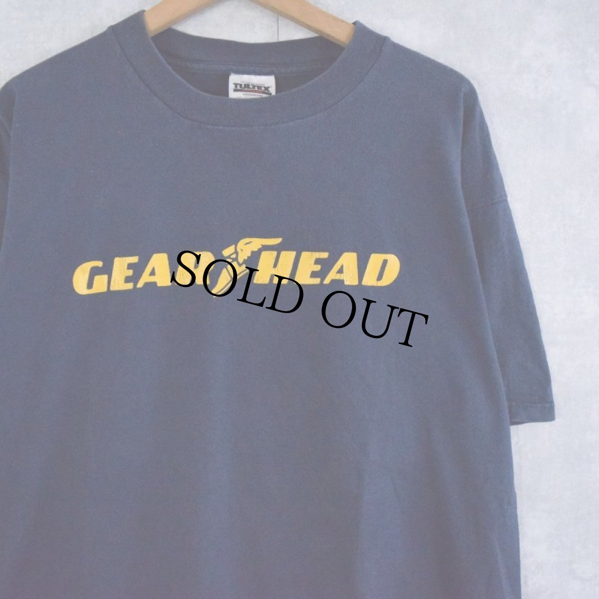 画像1: 90's~ HOT ROD MAGAZINE "GEAR HEAD" ウイングフットプリントTシャツ XL (1)
