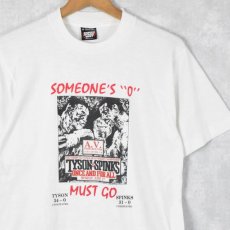 画像1: 90's USA製 TYSON VS SPINKS ボクシングプリントTシャツ M (1)