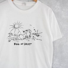 画像1: 80's John Lamb "DOG IN HEAT" 犬イラストTシャツ L (1)