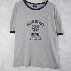 画像2: 90's POLO SPORT Ralph Lauren タイガープリントリンガーTシャツ XL (2)