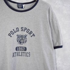 画像1: 90's POLO SPORT Ralph Lauren タイガープリントリンガーTシャツ XL (1)
