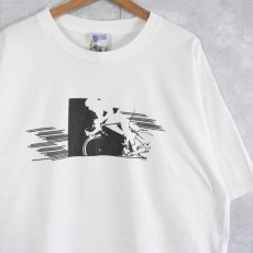 画像1: 90's USA製 切手プリントTシャツ XXL (1)