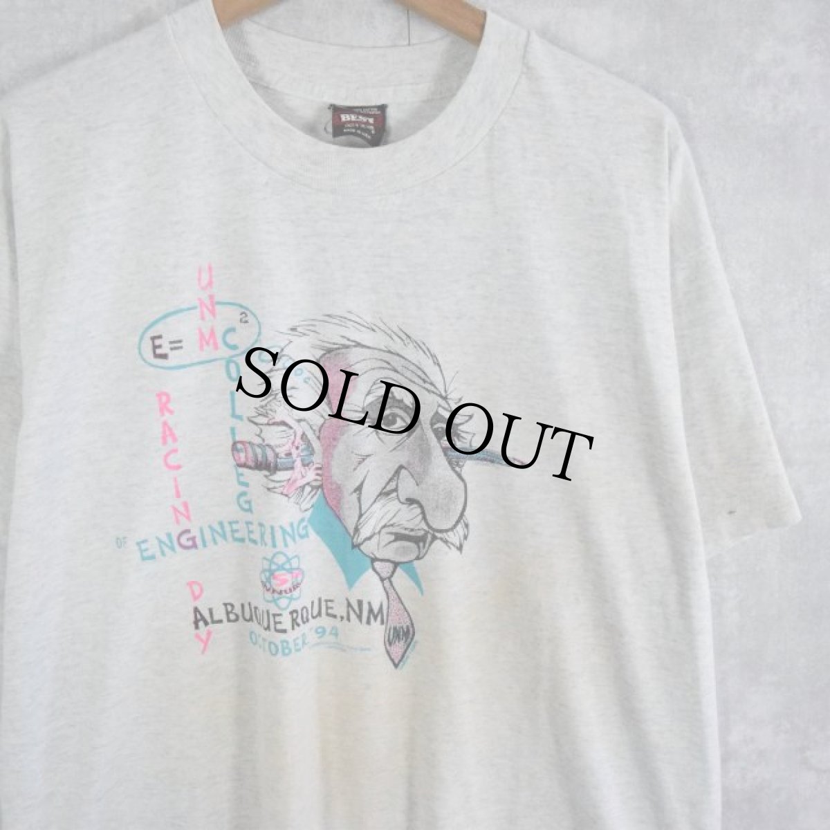 画像1: 90's Albert Einstein USA製 イラストプリントTシャツ XL (1)