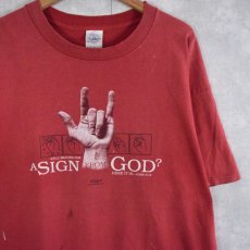 画像1: A SIGN FROM GOD? 手話 プリントTシャツ XL (1)