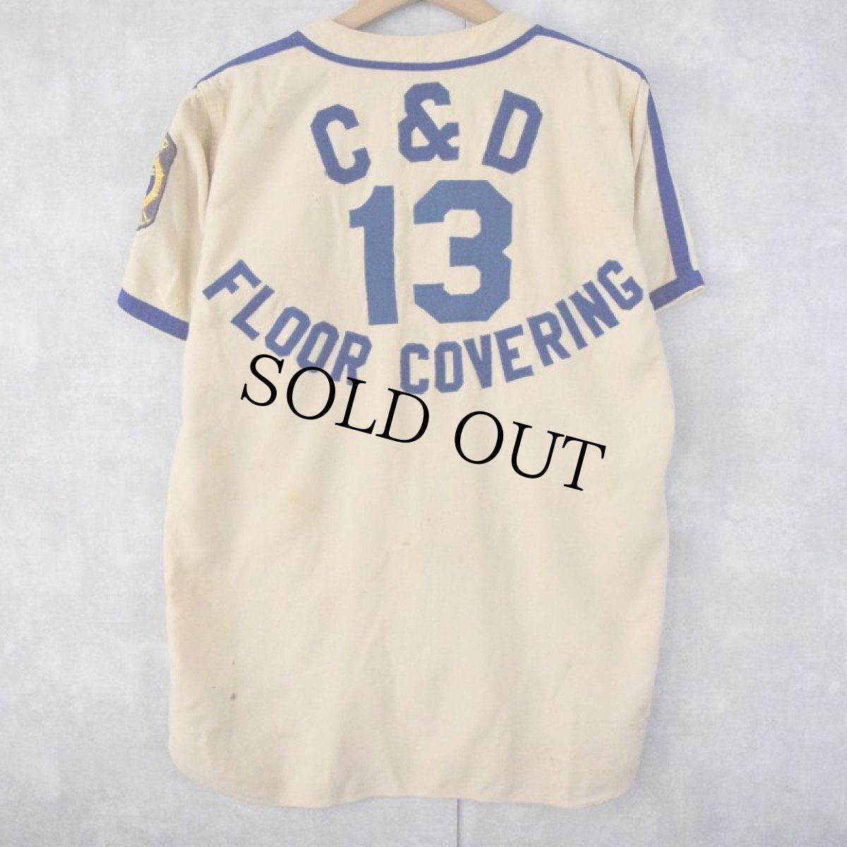 画像2: 〜60's Davi's "TULSA POST 1" フルジップ ベースボールシャツ 38 (2)