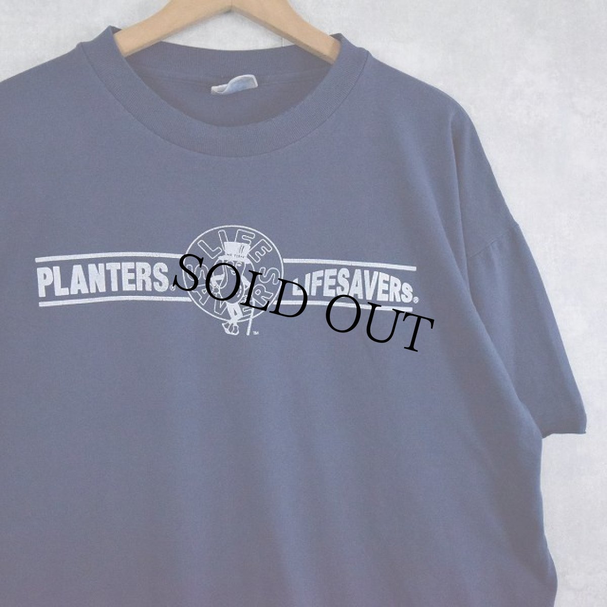 画像1: 90's MR.PEANUT "PLANTERS LIFESAVERS" キャラクタープリントTシャツ XL (1)