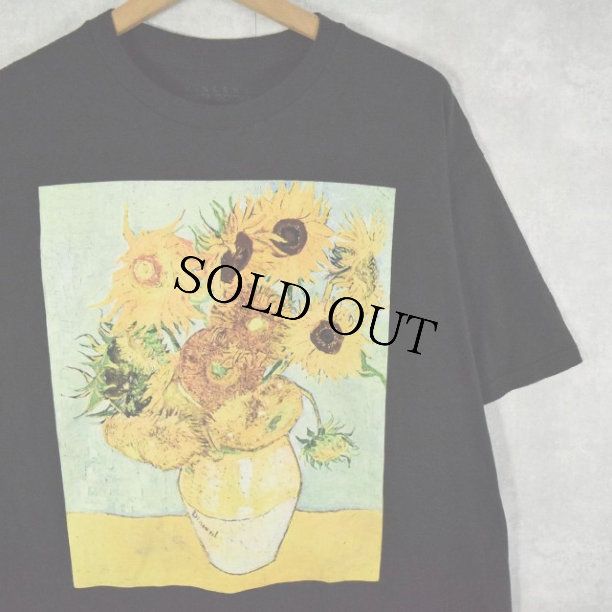 画像1: Vincent Van Gogh "Sunflowers" アートTシャツ XL (1)
