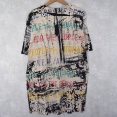 画像2: 90's R.E.M USA製 ブリーチ風大判プリントTシャツ L (2)